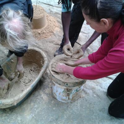 Sifting the clay (this takes ages and really isn’t fun, avoid if you can!)