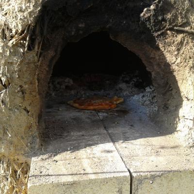 pizza in the oven