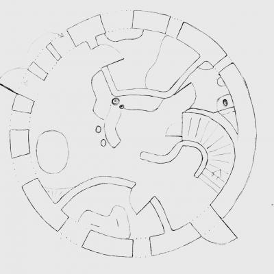 Old sketch: roundhouse floor plan